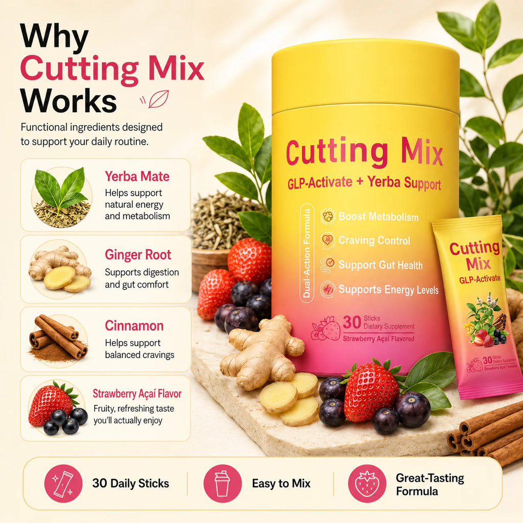 Cutting Drink Mix – GLP-1 Drink Mix with 5-HTP, Yerba Mate & Magnesium, FOS