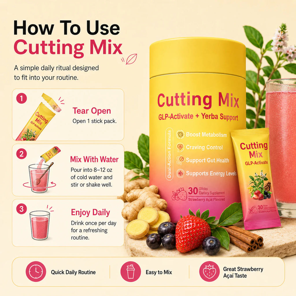 Cutting Drink Mix – GLP-1 Drink Mix with 5-HTP, Yerba Mate & Magnesium, FOS