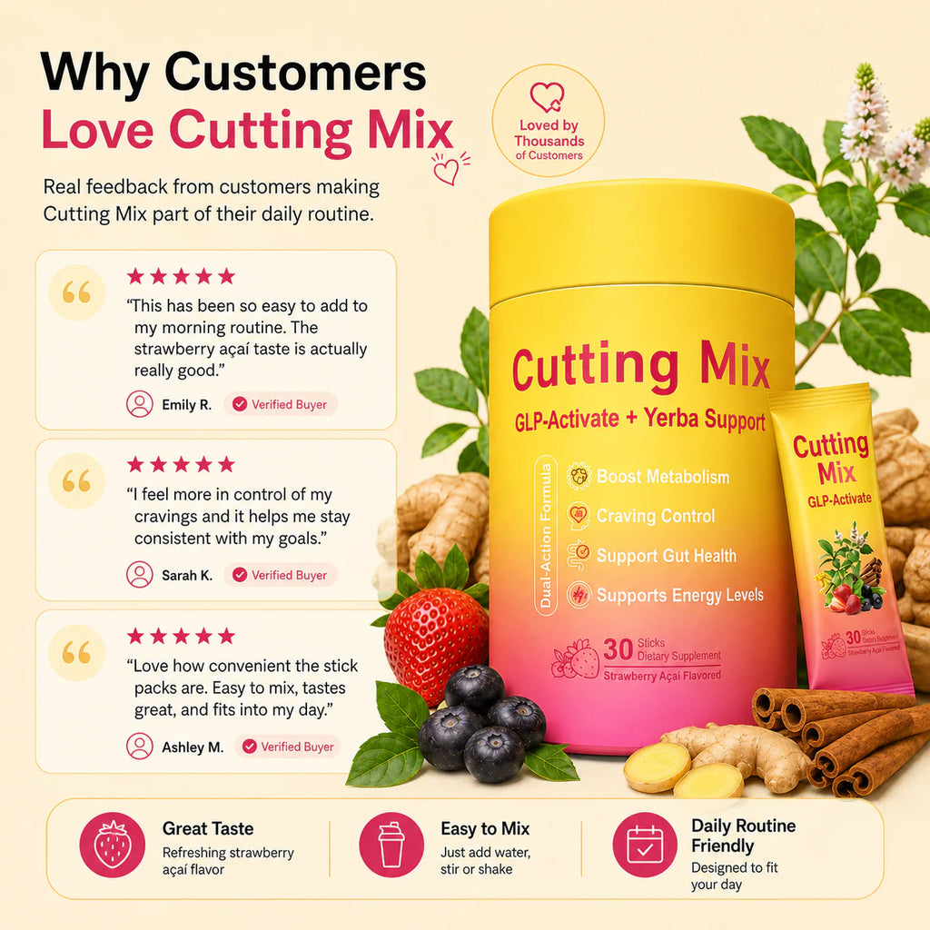 Cutting Drink Mix – GLP-1 Drink Mix with 5-HTP, Yerba Mate & Magnesium, FOS
