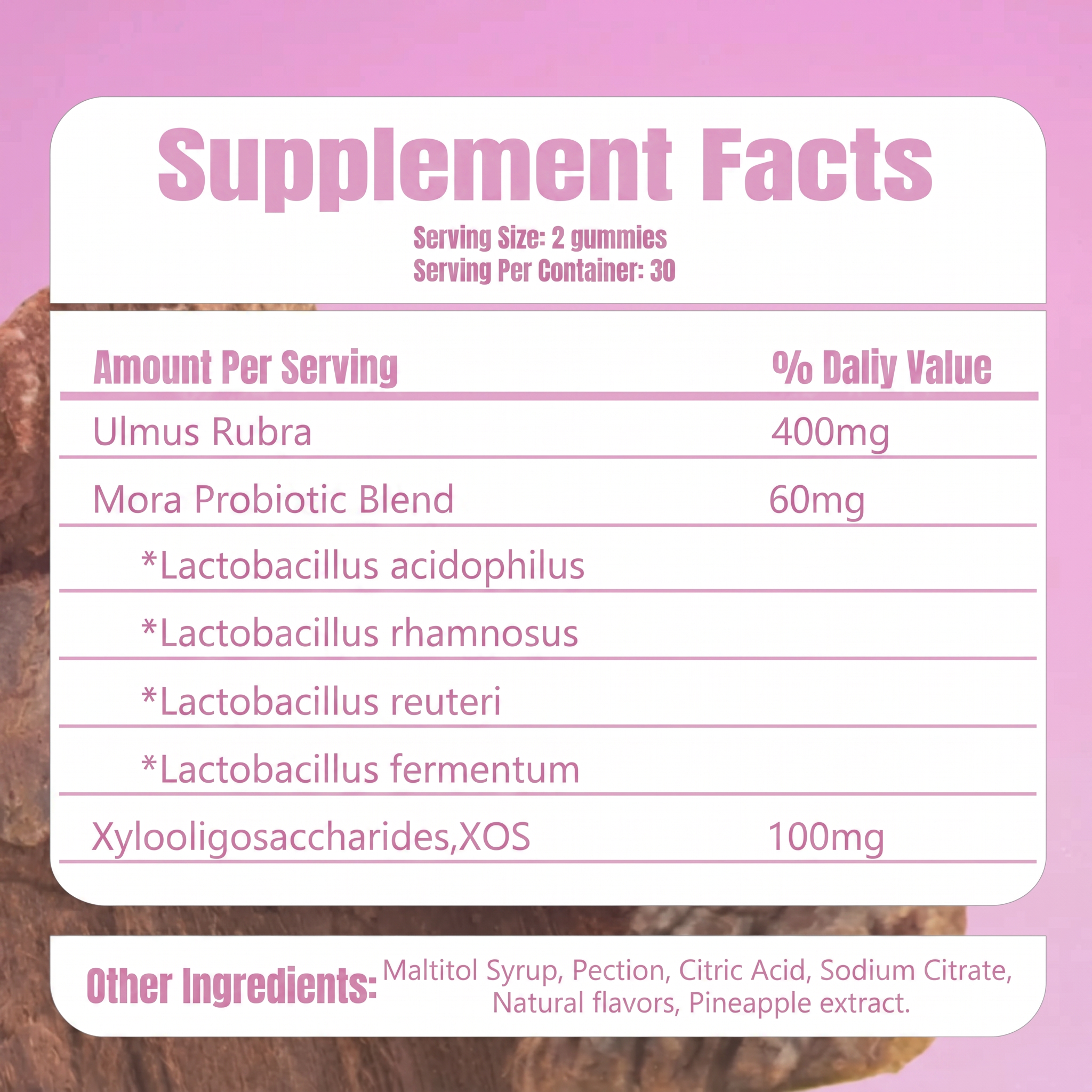 Women's Probiotics Gummies + Slippery Elm